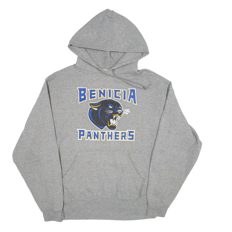 JERZEES Benicia Panthers USA Hoodie Grey Pullover Womens L