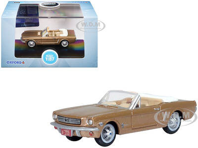 1965 Ford Mustang Convertible Prairie Bronze Metallic 1/87 (HO) Scale Diecast Model Car by Oxford Diecast