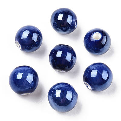 Pearlized Handmade Porcelain Round Beads