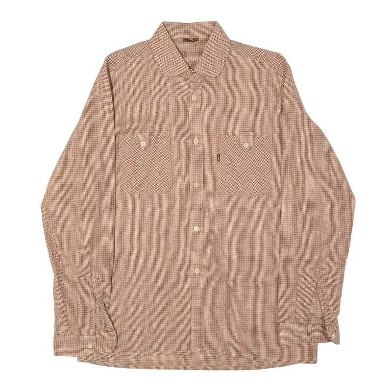 CLUB 21 Shirt Red 90s Check Long Sleeve Mens M