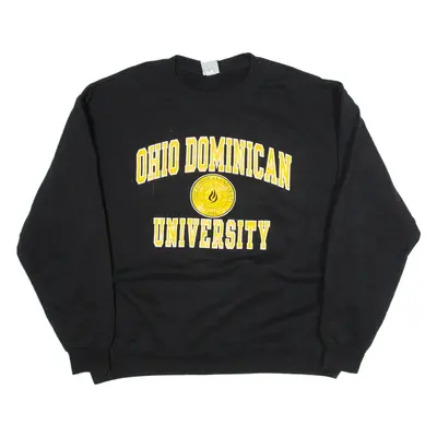 CHAMPION Ohio Dominican University Mens Sweatshirt Black 90s USA XL