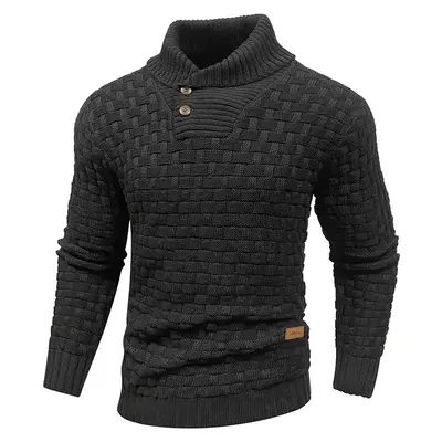 Mens Crewneck Long Sleeve Textured Ribbed Edge Pullover Sweaters Knitted Sweater Tops Springtok Fathersdaygift