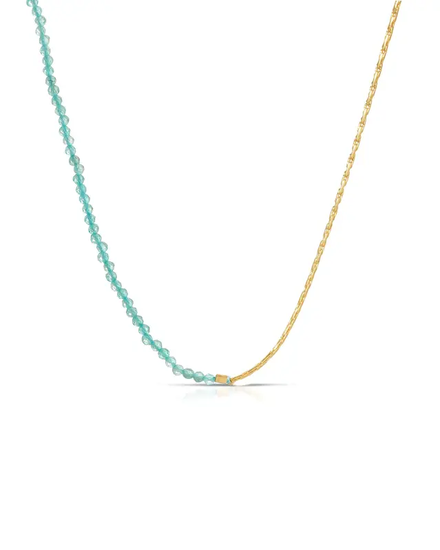 Assunta Gemstone Necklace | Metal Color: Gold | Gemstone: Aquamarine