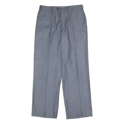 GUILLERMO ORTIZ Pinstripe Mens Trousers Blue Regular Straight W30 L30