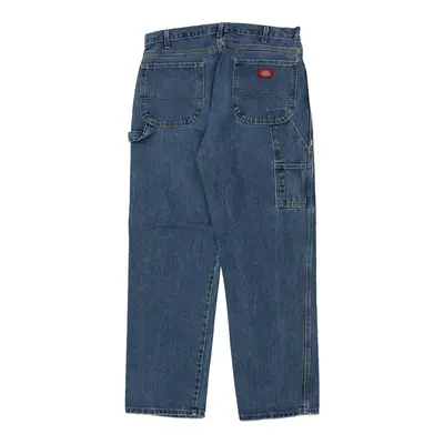 Dickies Carpenter Trousers - 35W 33L Blue Cotton