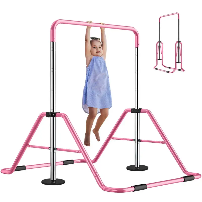 MOPHOTO Gymnastics Bars Kids Kip Training Bars for Home, Folding Horizontal Bars with Adjustable Height, Practice Bar Gymnast...