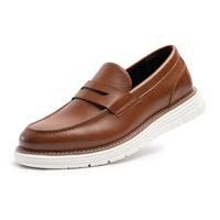 Men's Penny Loafers-Casual Slip-On Dress Shoes, PU Leather Round Toe Loafers with Non- Slip Rubber Sole Footwear Boy Comfort ...