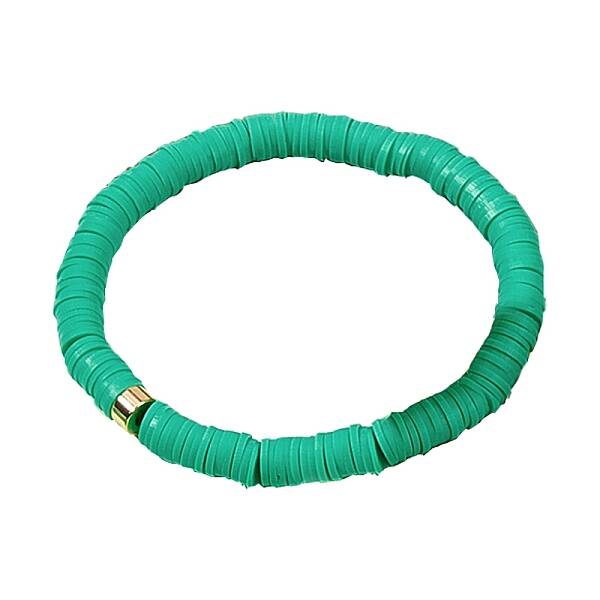 Polymer Clay Heishi Surfer Stretch Bracelet with 304 Stainless Steel Beaded