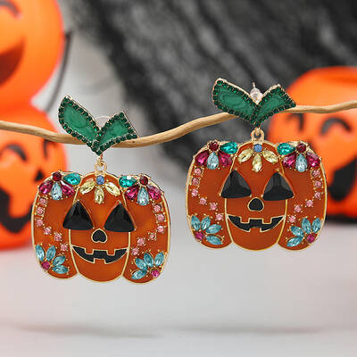 Sparkling Halloween Skull Dangle Stud Earrings for Trendy Women's Fashion Statement