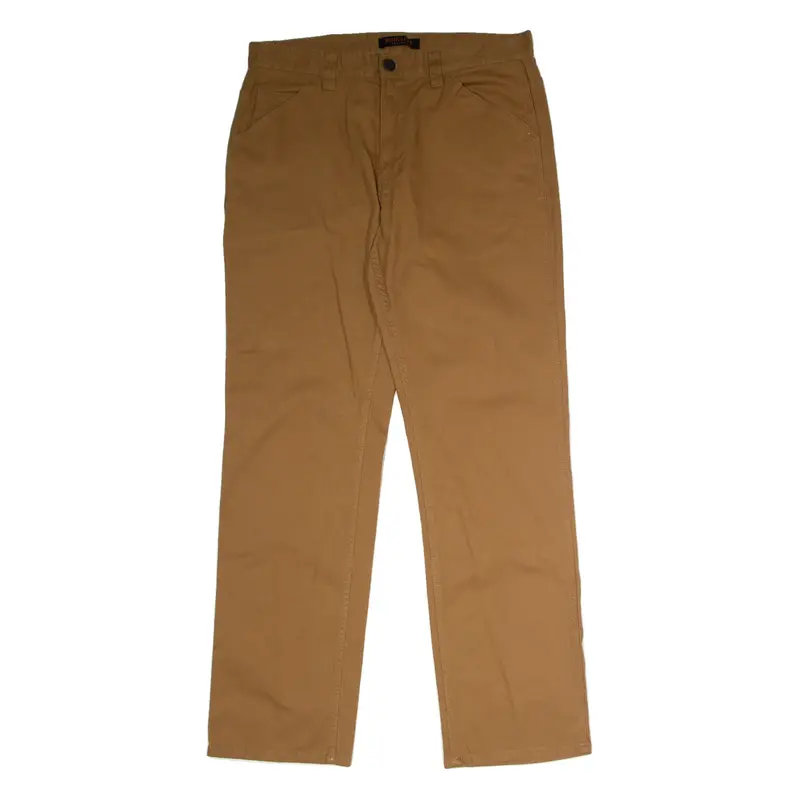 RIDGE CUT Workwear Mens Canvas Trousers Brown Regular Straight W36 L34