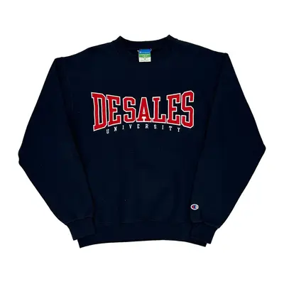 Desales University Champion College Sweatshirt - Medium Navy Cotton Blend
