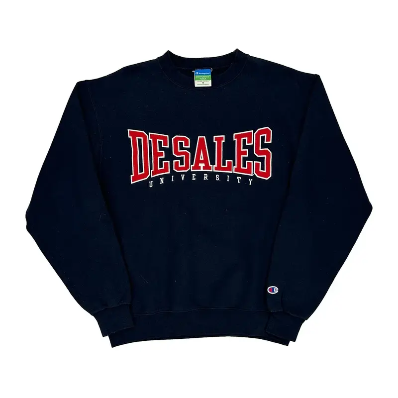 Desales University Champion College Sweatshirt - Medium Navy Cotton Blend
