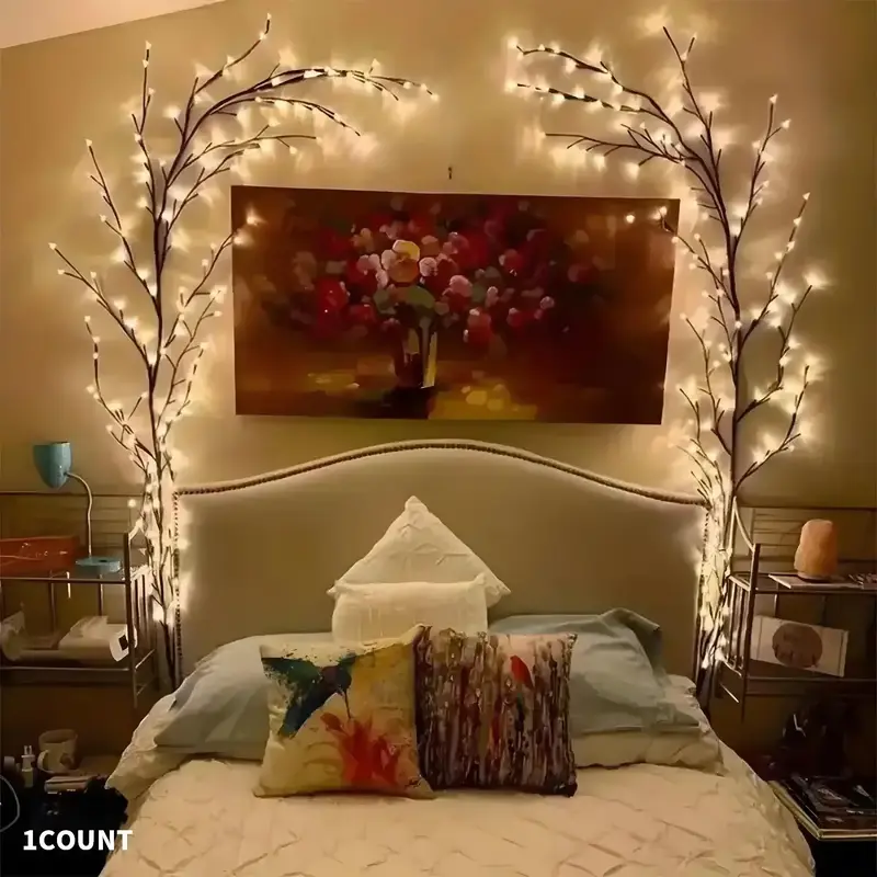 LED Tree Branch Design Light, 1 Count USB Powered Decorative Light, Ambient Night Lamp Decoration for Home Party Wedding Fest...