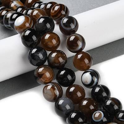Natural Eye Agate Beads Strands