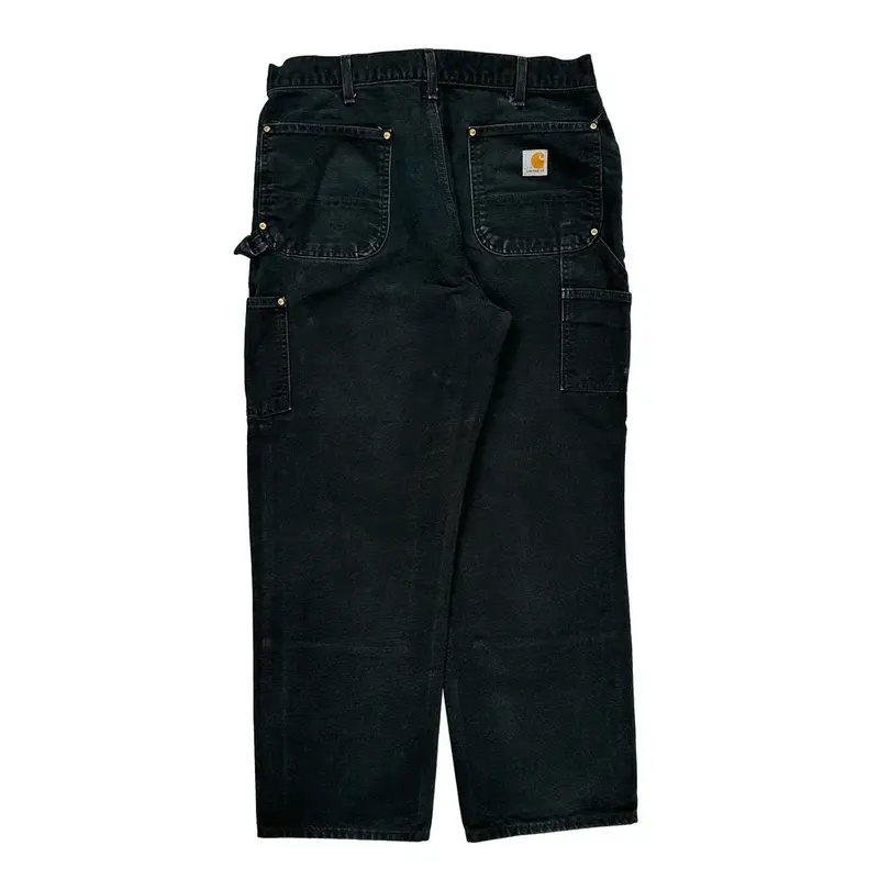 Carhartt Double Knee Carpenter Trousers - 36? Waist Black Cotton