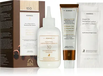 Korres Argan Oil permanent hair dye with argan oil color 10.0 Platinum Blonde 50 ml