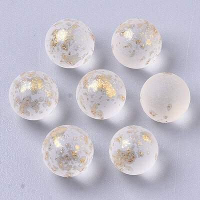 Transparent Spray Painted Frosted Glass Beads