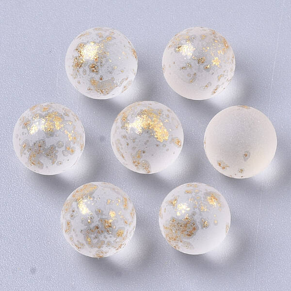 Transparent Spray Painted Frosted Glass Beads