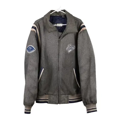 Enyce Spellout Varsity Jacket - XL Grey Wool Blend