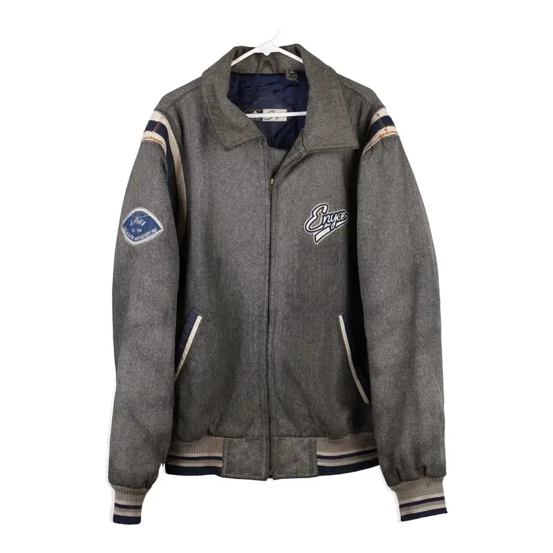 Enyce Spellout Varsity Jacket - XL Grey Wool Blend