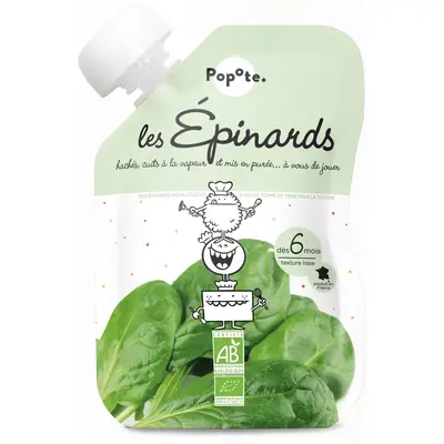 Popote Les Epinards - From 6 Months - Organic 120g