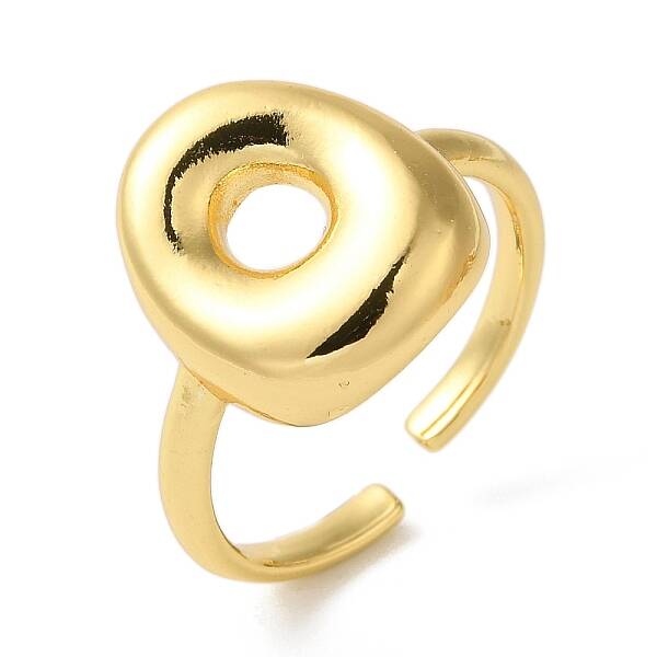 Initials Brass Open Cuff Ring for Women