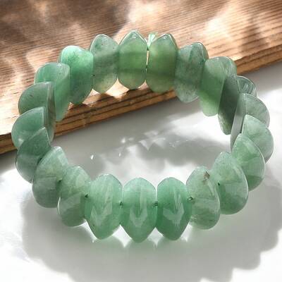 Bicone Natural Green Aventurine Beads Stretch Bracelets for Women Men