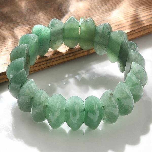 Bicone Natural Green Aventurine Beads Stretch Bracelets for Women Men