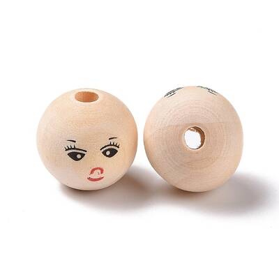 Printed Wood European Beads