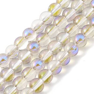 Transparent Electroplate Glass Beads Strands