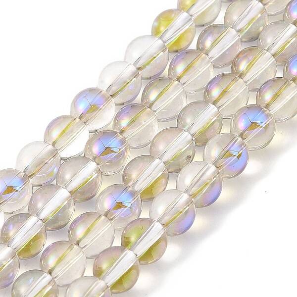 Transparent Electroplate Glass Beads Strands