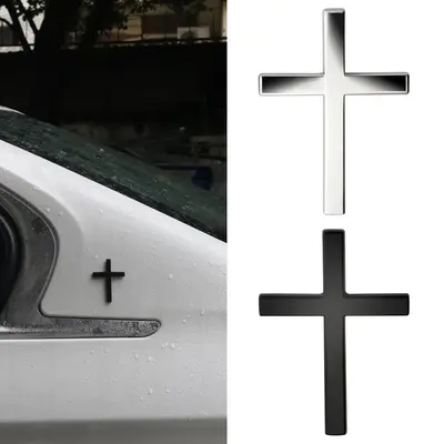 3D Cross Sticker, Christian Car Exterior Decorative Sticker, Universal Car Accessories for Motorcycle & SUV, Emblem Badge Dec...