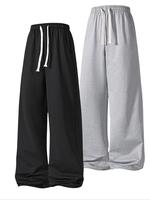 Men's Solid Drawstring Waist Sweatpants, Casual Comfy Loose Fit Jogger Pants for Daily Wear, Men's Trousers for Fall & Winter...