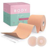 Body Tape for Breast Lift | FREE pair of Nipple Covers | Body Tape for Push up & Shape | Works Great with Sticky Bra Backless...