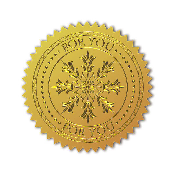 Self Adhesive Gold Foil Embossed Stickers