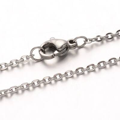 Tarnish Resistant 304 Stainless Steel Cable Chain Necklaces