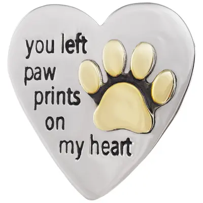 Remembrance Mixed Metals Paw Pin - Always In My Heart