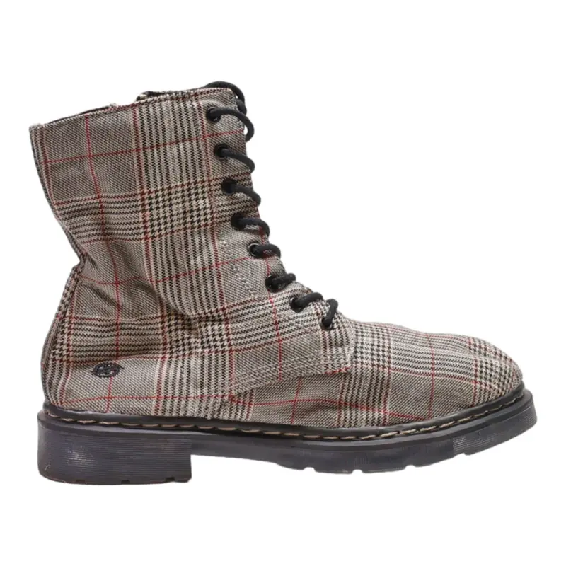 DOCKERS Lace-Up Boots Beige Canvas Womens UK 7