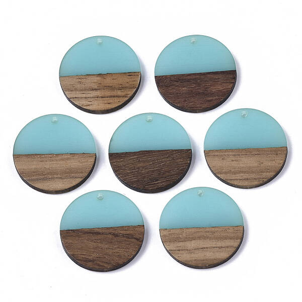 Transparent Resin & Walnut Wood Pendants