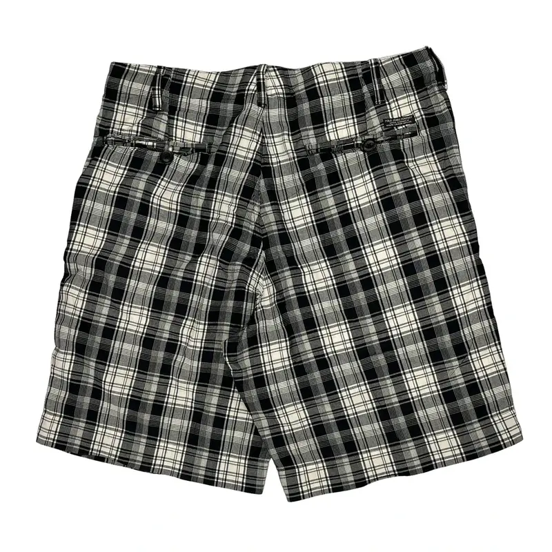 Ralph Lauren Checked Shorts - 36W 10L Black & White Cotton | Size: 36″ waist