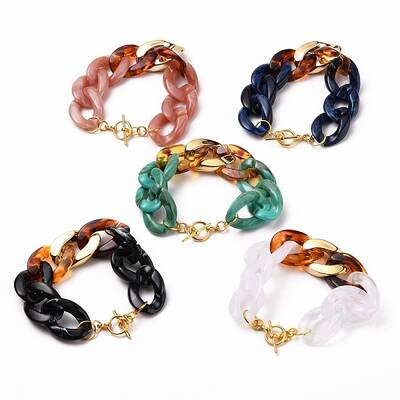 Acrylic Cuban Link Chain Bracelets