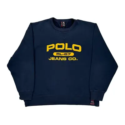 Polo By Ralph Lauren Sweatshirt - XL Navy Cotton Blend