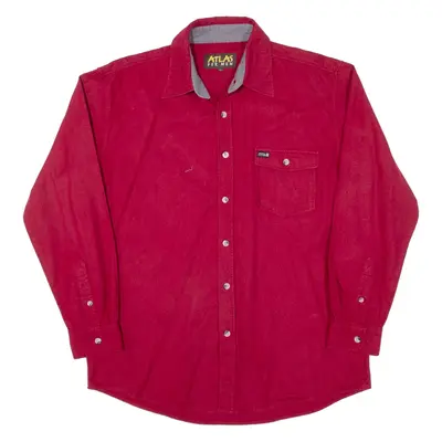 ATLAS FOR MEN Mens Flannel Shirt Red Long Sleeve L