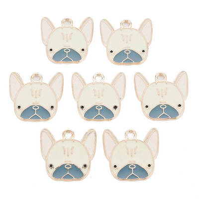 Alloy Enamel Puppy Pendants