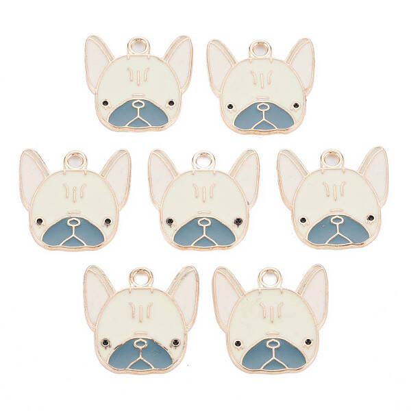 Alloy Enamel Puppy Pendants
