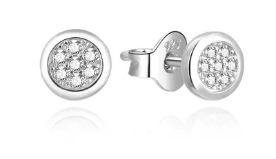 Agato Tiny Silver Earrings with Zirconia AGUP3485