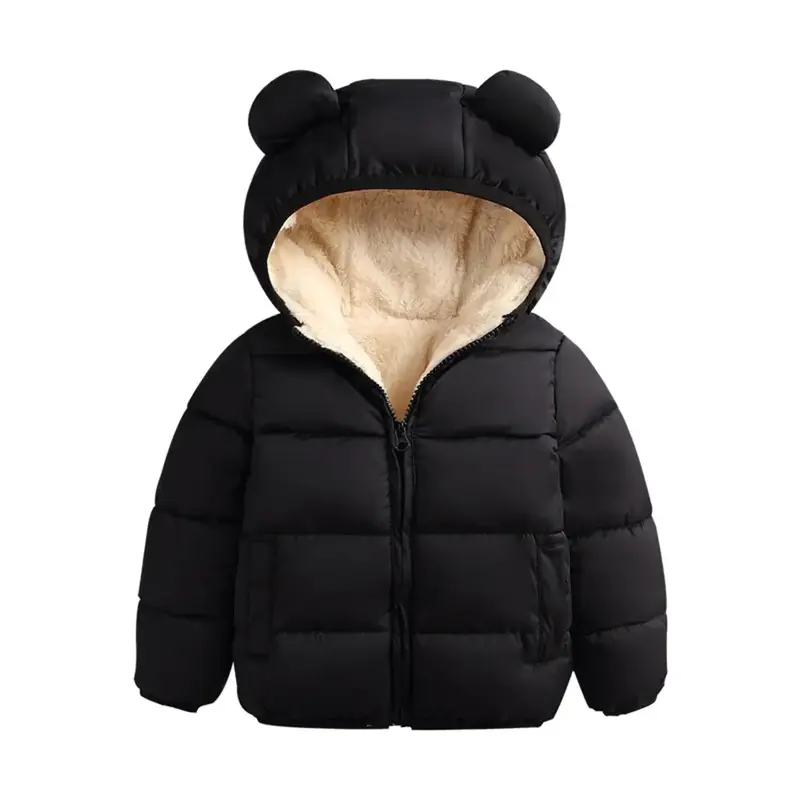 Infant Toddler Kids Baby Boy Girl Bear Hooded Coat Winter Thick Jacket Winter Outwear Cozy Outerwear