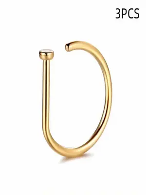 Punk Style Nose Hoop Ring, Non Piercing Nose Clip, Stainless Steel Nose Ring, Summer Outfits 2025 Exquisite Body Jewelry for ...