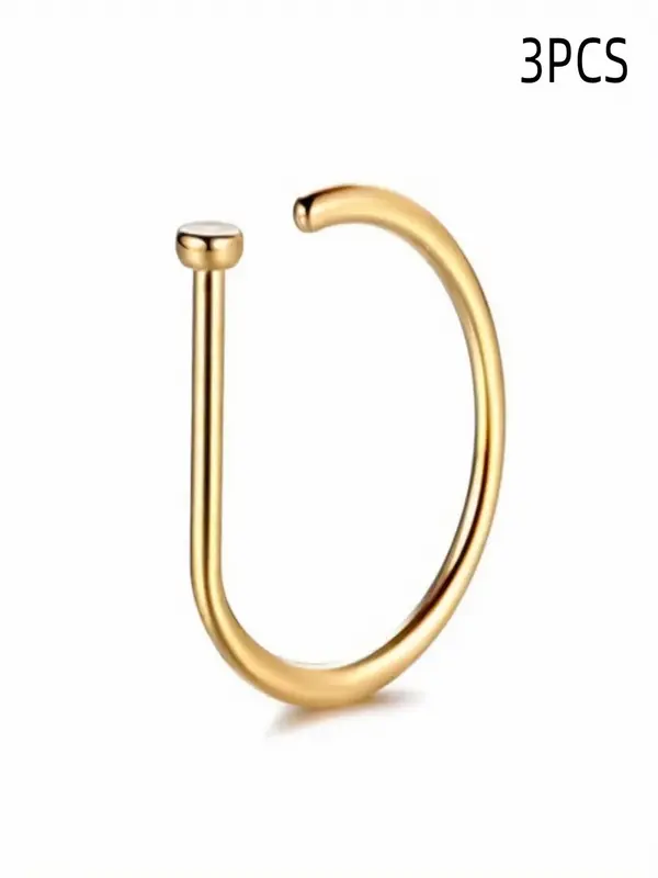 Punk Style Nose Hoop Ring, Non Piercing Nose Clip, Stainless Steel Nose Ring, Summer Outfits 2025 Exquisite Body Jewelry for ...