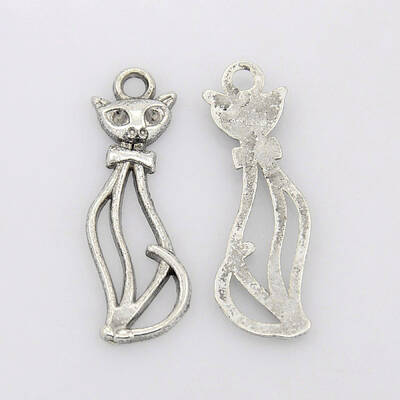 Tibetan Style Alloy Kitten Pendants